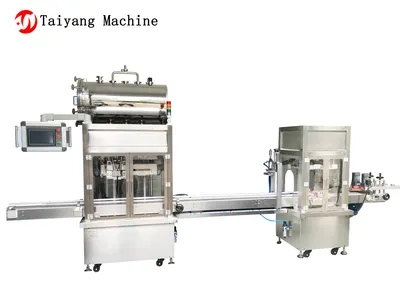 Industrial Oil Manufactury Double - Headed Cap Filling Machine