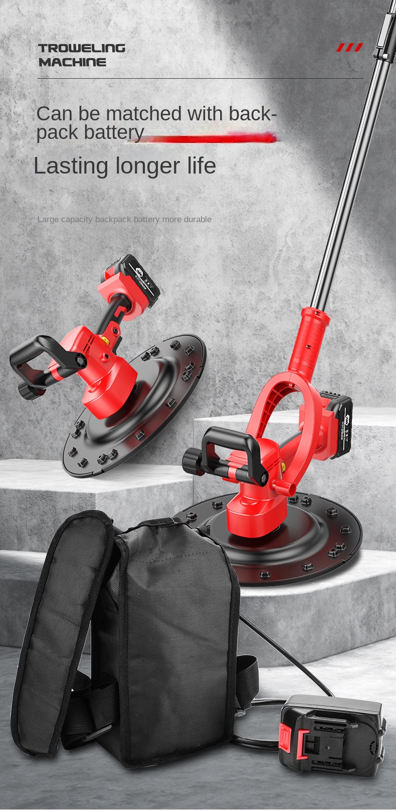 Lithium Battery Backpack Receiver Electric Concrete Floor Plastering Machine Inner Wall Artifacts Cement Mortar Spray Machine