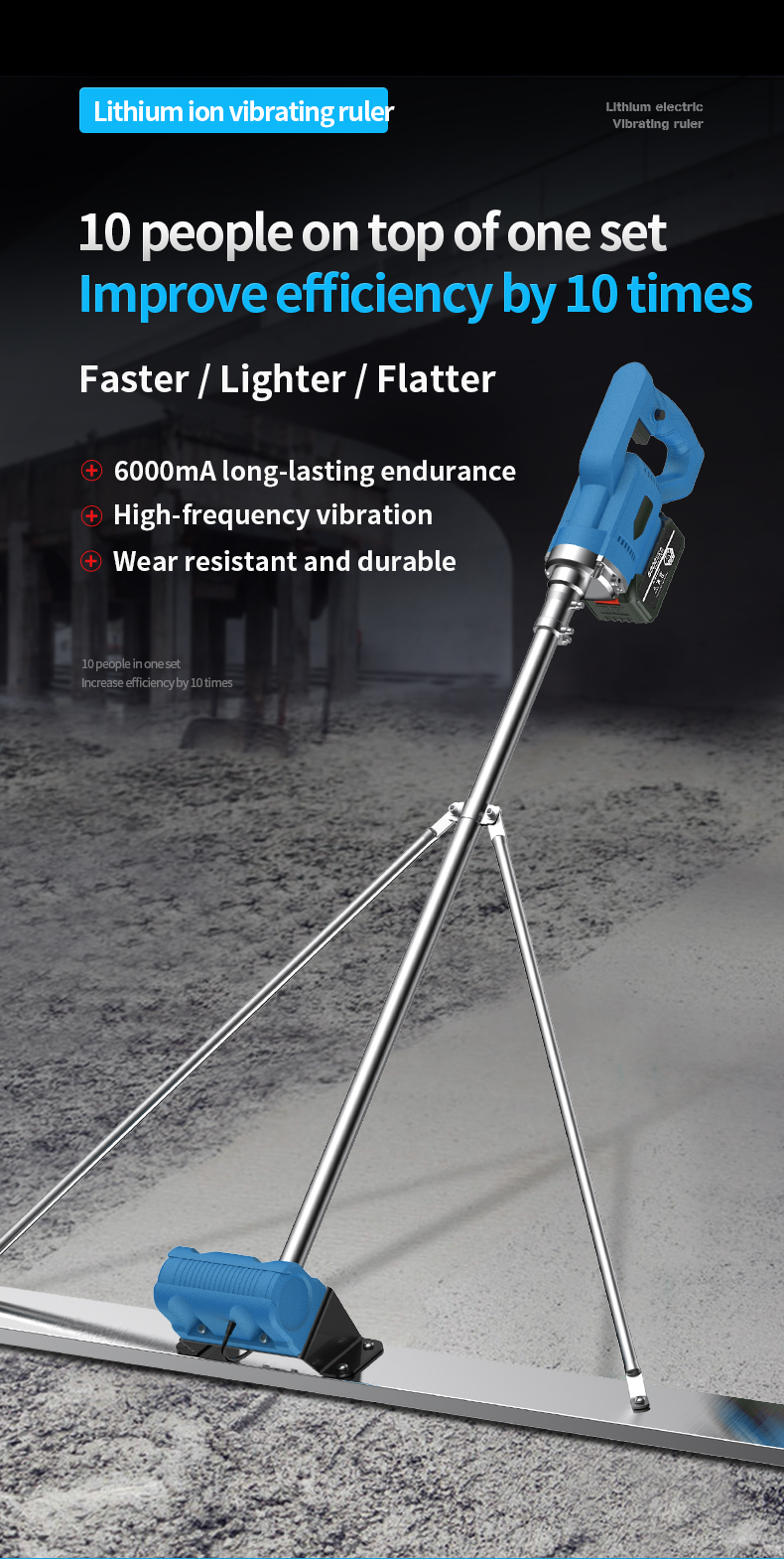 Multifunctional Use Scraping Ruler High Efficiency Level Vibrating Power Concrete Ruler