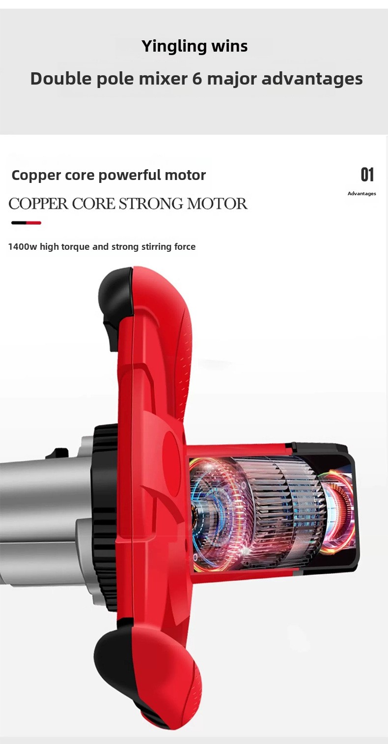 Win Collar High-Power Electric Industrial Mixer Double Pole Caterpillar Motor for Putty Putty Ash & Concrete-Wholesale