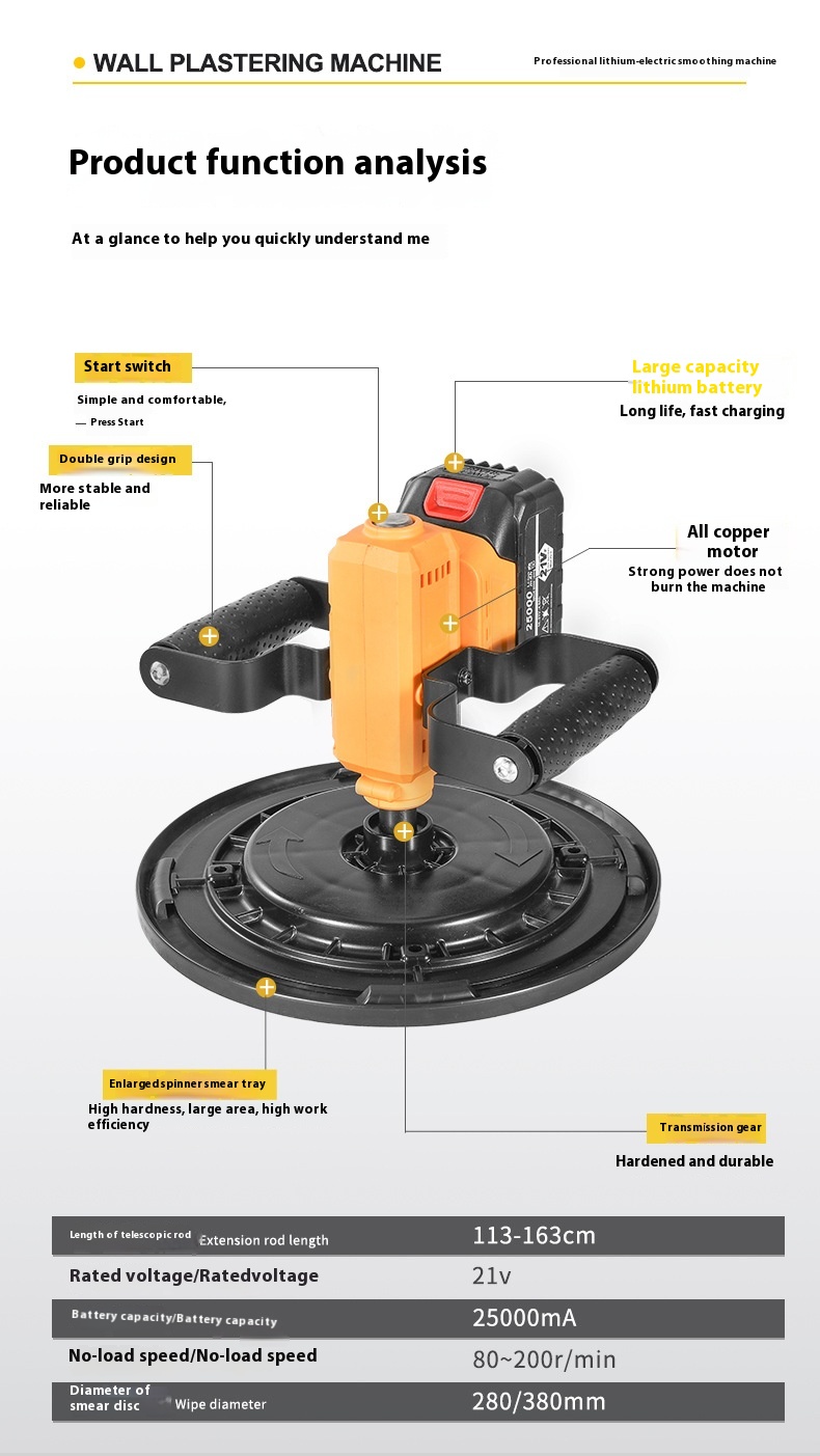 Dual-Purpose Handheld Floor Smoothing Machine Lithium Battery Powered Pure Copper Motor Wholesale One Machine Rendering Machines