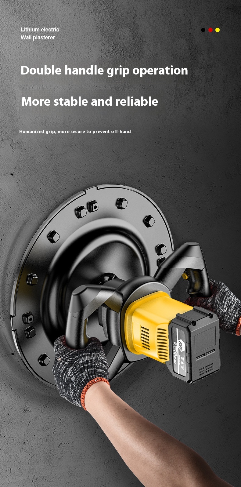 Hand-Held Lithium Electric Wall Grinder Cement Mortar Polishing Machine for Wall and Floor Smoothing Rendering Machines