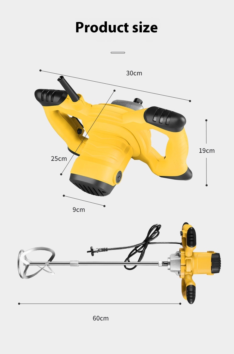 YINGLING Electric High-Power Industrial Mixer for Paint Putty Powder Concrete Cement Ash Meat-Core Motor Component