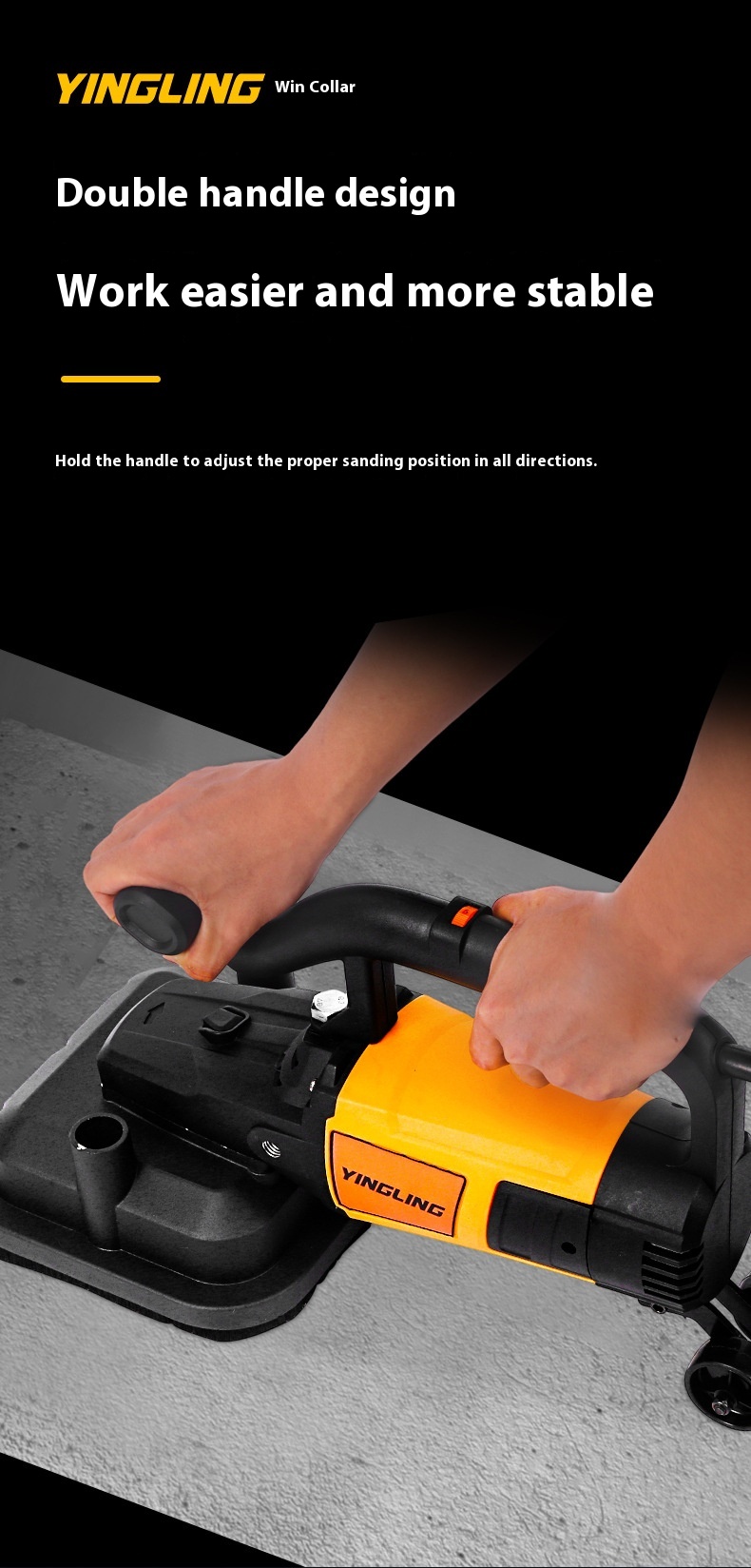 Hand-Held Concrete Grinder Coarse Grinding Machine Extension Rod for Plastering Wall Mortar Wall Electromechanical Trowel