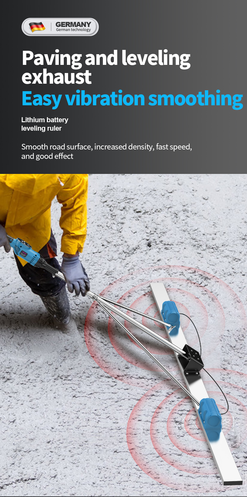 Hot Sale High Efficiency Electric Vibrating Ruler Durable Electric Concrete Vibration Leveling Ruler