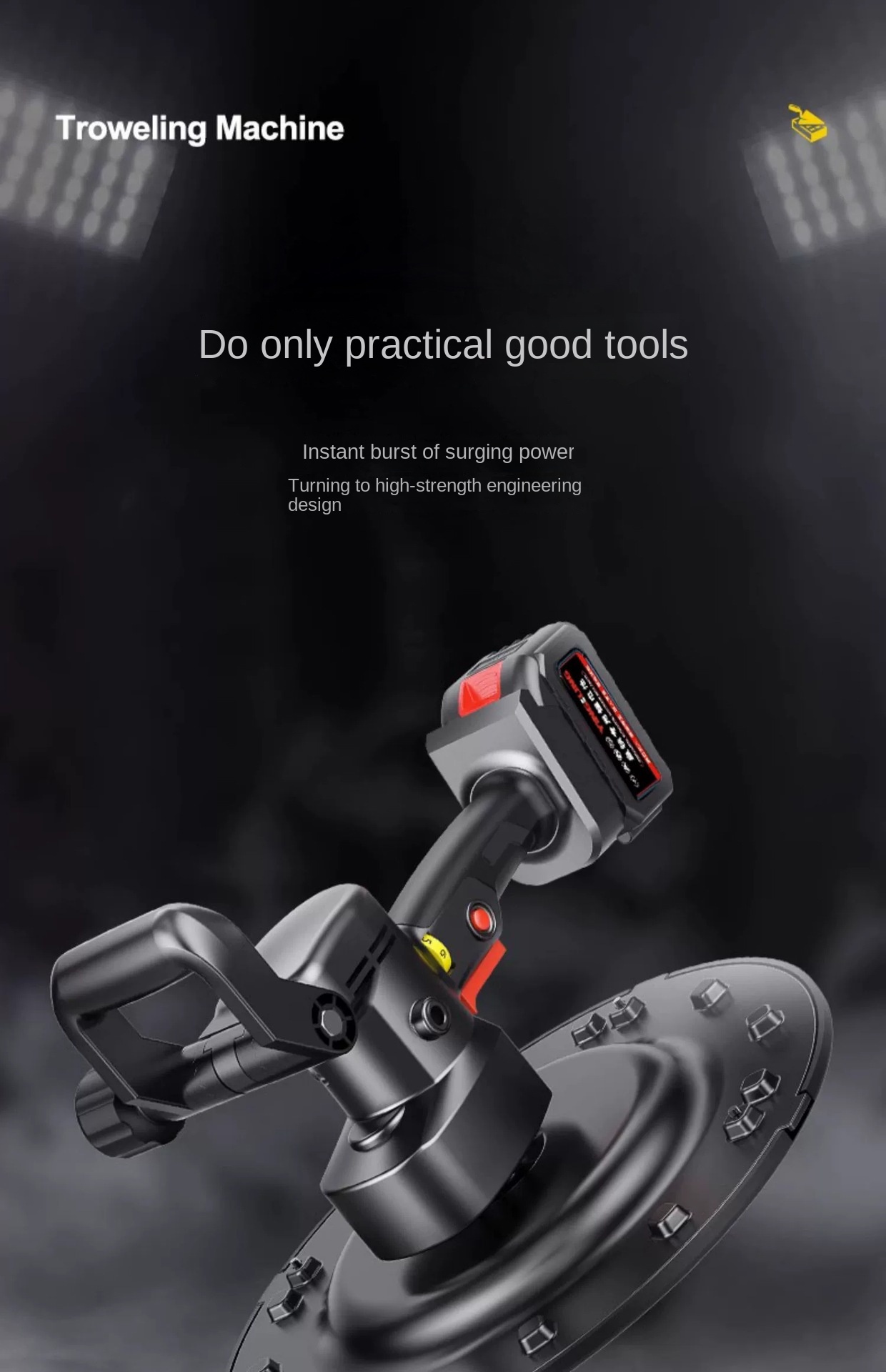 Cross-Border Hand-Held Electric Power Trowel Lithium Battery Wall Plastering Machine for Concrete Putty Powder Foreign Motor