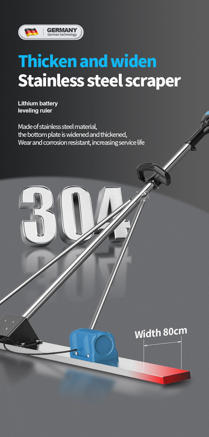 Top Quality 60w Concrete Screed Vibratory Ruler Lithium Battery Concrete Screed Vibrator Leveling Ruler