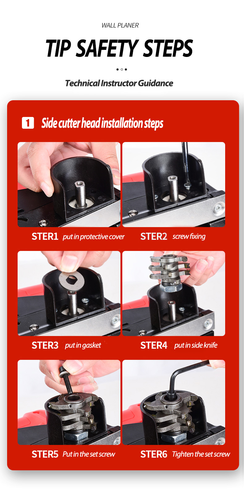 Factory Supply Power Planer Handheld Electric Wall Planer 1680w Electric Hand Planer for Wall