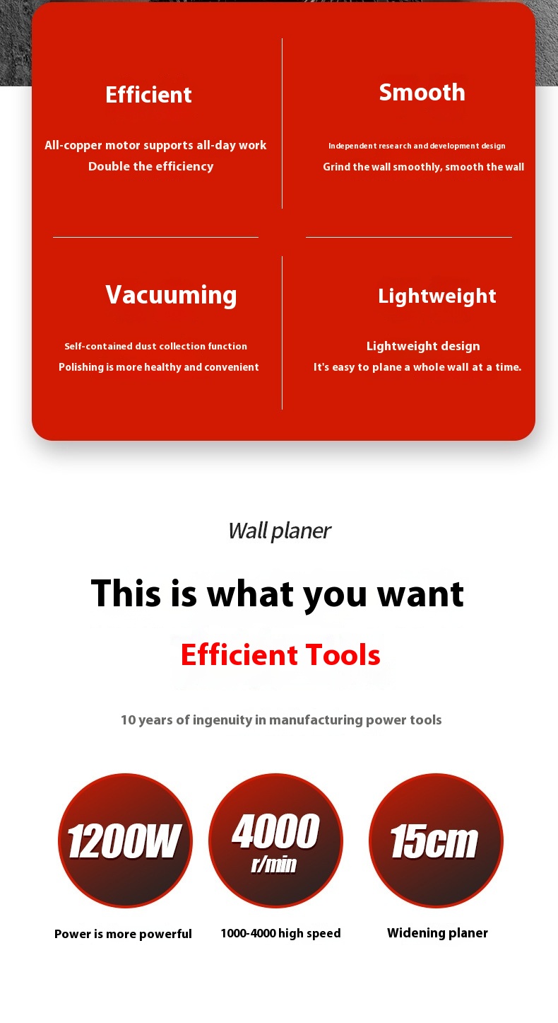 Full-Automatic Electric Wall Grinding Machine Dust-Free Scrapping Putty Powder Spraying Wall Plastering Artifact Construction