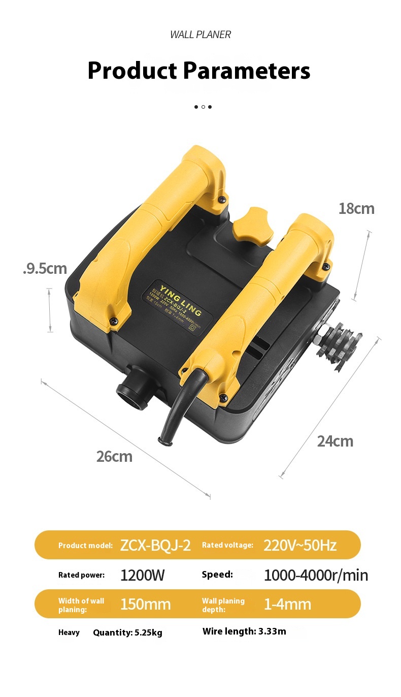 Full-Automatic Electric Wall Grinding Machine Dust-Free Scrapping Putty Powder Spraying Wall Plastering Artifact Construction