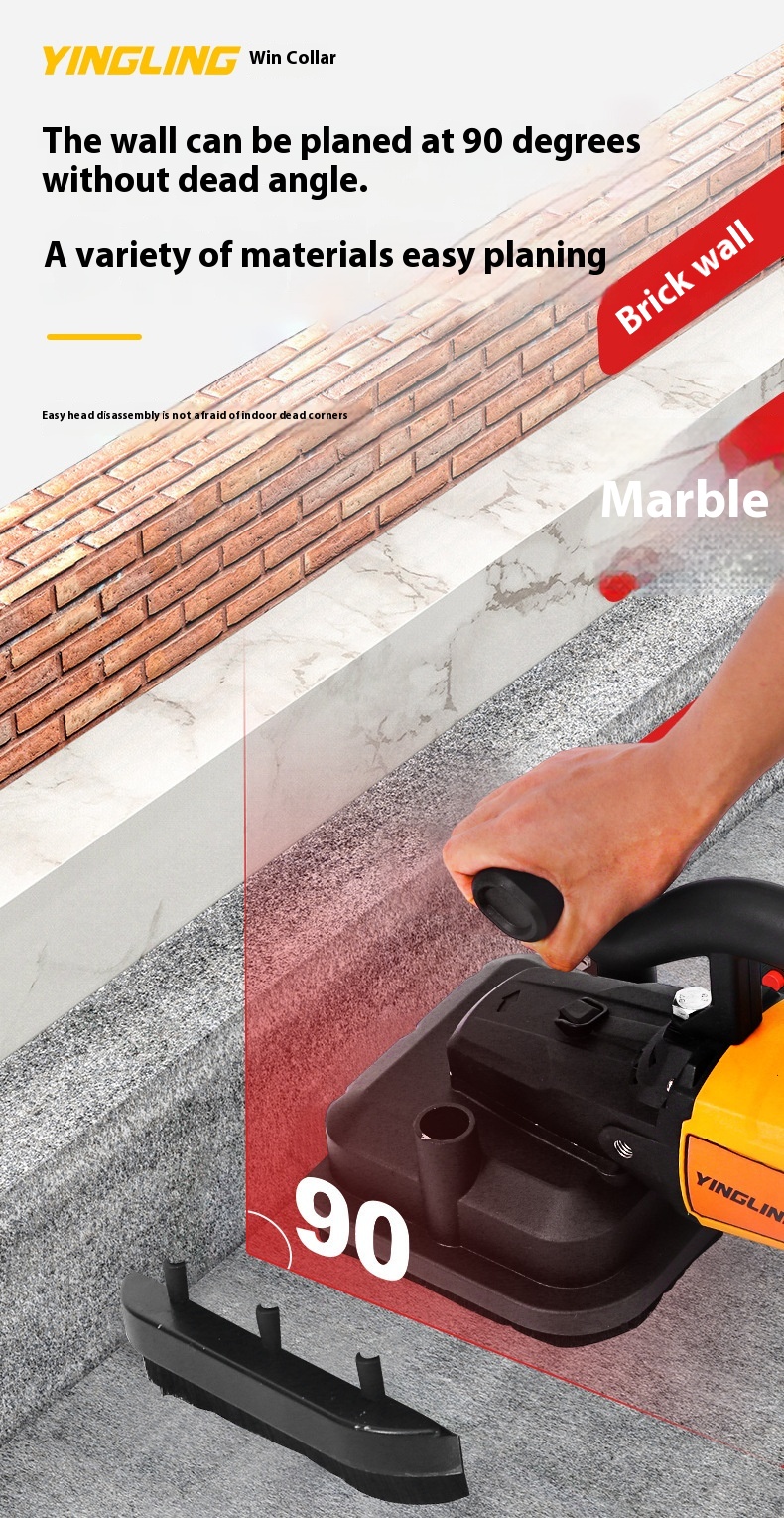 Hand-Held Concrete Grinder Coarse Grinding Machine Extension Rod for Plastering Wall Mortar Wall Electromechanical Trowel