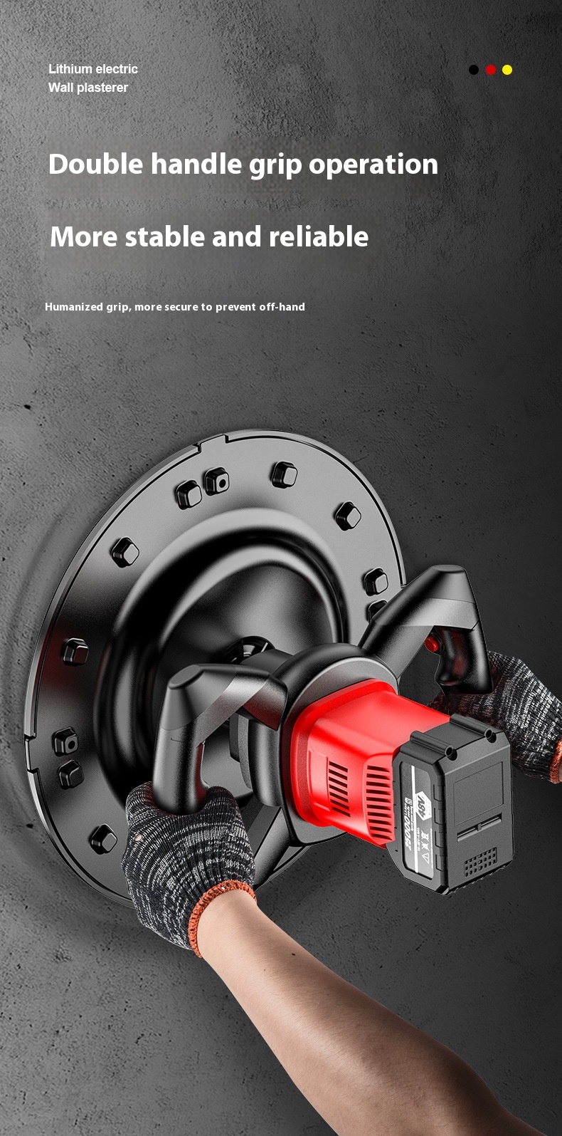 New Electric Concrete Floor Inner Wall Plastering Cement Mortar Mixer Lithium Battery Powered Rendering Machine Wall Plastering