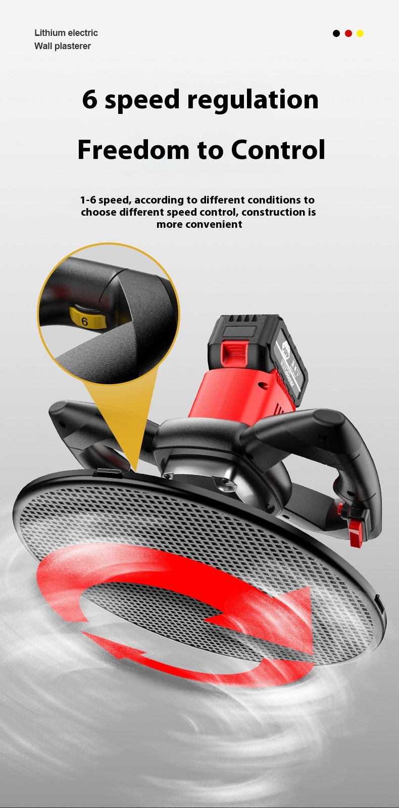 New Electric Concrete Floor Inner Wall Plastering Cement Mortar Mixer Lithium Battery Powered Rendering Machine Wall Plastering
