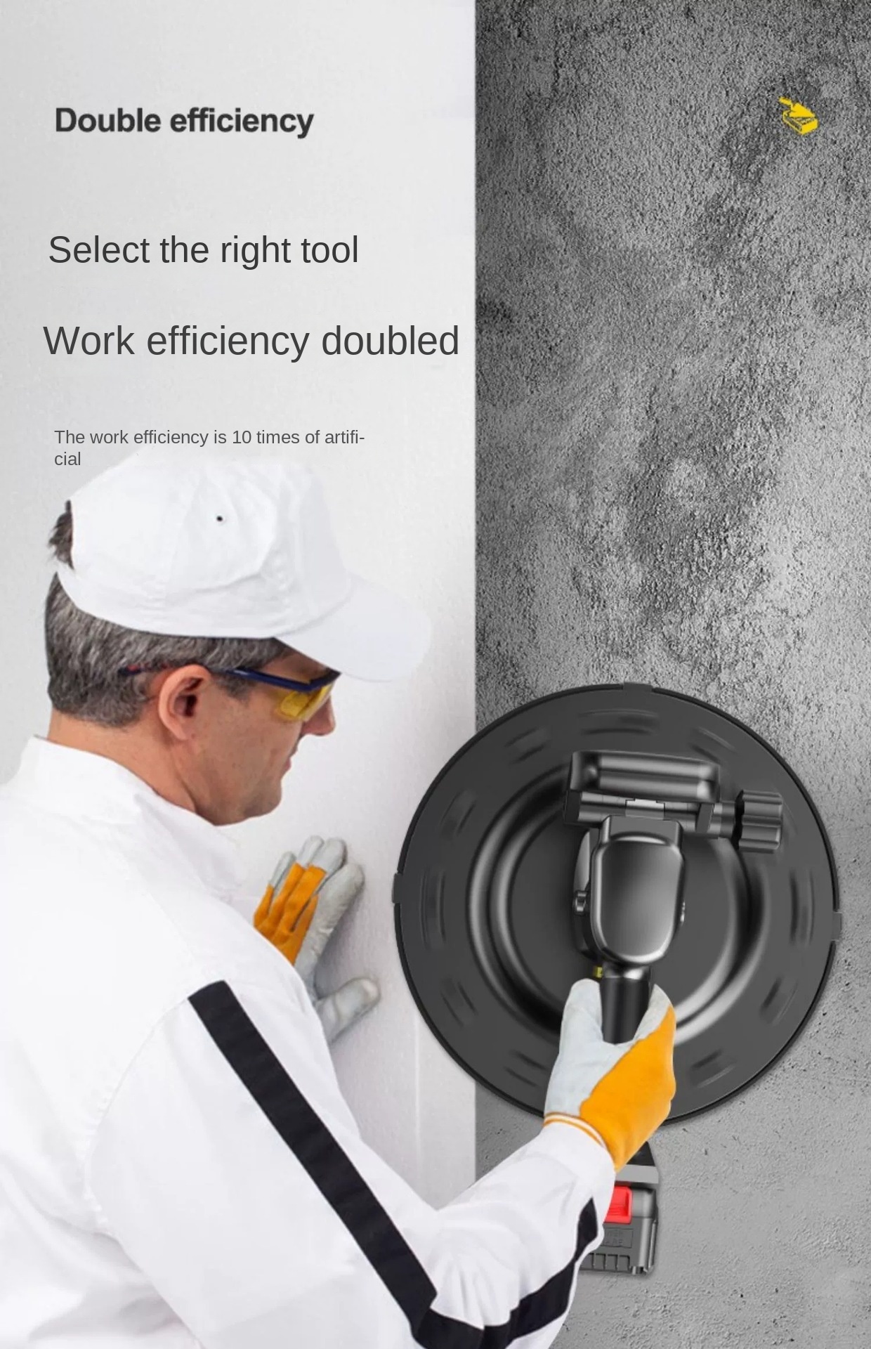 Cross-Border Hand-Held Electric Power Trowel Lithium Battery Wall Plastering Machine for Concrete Putty Powder Foreign Motor